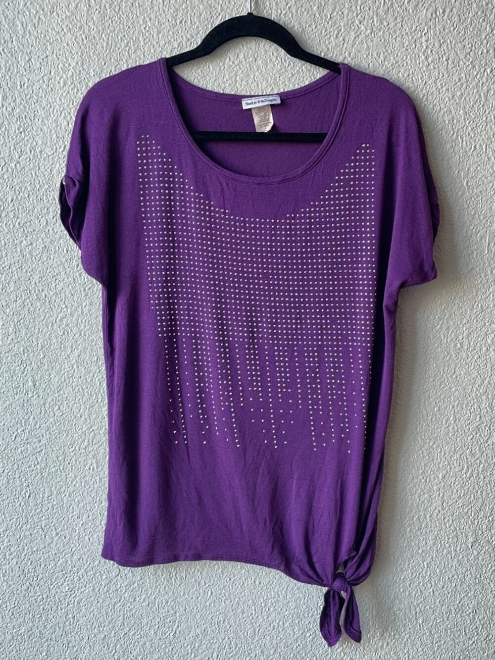 Bleeker & McDougal Women's Top Size XL Purple Short Sleeve Pre-owned Blouse